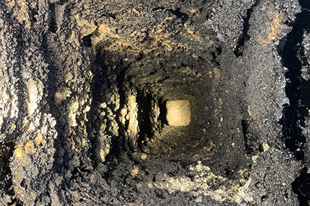 Chimney Interior Needing Cleaning