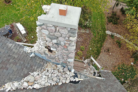 Crumbling Chimney in need of Rebuilding